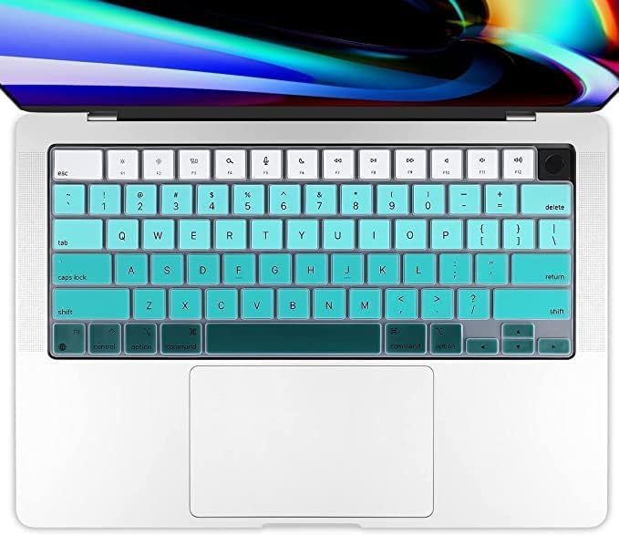 FACTOTECH Premium Keyboard Cover Skin Ultra Thin for MacBook Air 15" M3 M2 (A3114 A2941), Air 13.6" (A3113 A2681) 2024-2021, Pro 14" 16" M3 M2 M1 (A2918 A2992 A2779 A2442 A2991 A2780 A2485)- GR Green - Image 3