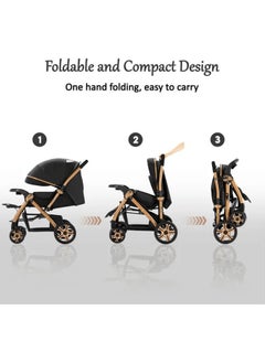 Two-Way Baby Stroller | Excellent Shock Absorber | Front and Parent Facing | Large Canopy and Seat | 5-Point Harness | Cup Holder | Large Basket | Quick Folding | 0-36 Months |Black - pzsku/ZB21863EA3E40AEAED7CCZ/45/_/1740966510/e3b53abd-f8d4-44b4-9adc-3462d176f089