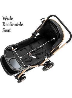 Two-Way Baby Stroller | Excellent Shock Absorber | Front and Parent Facing | Large Canopy and Seat | 5-Point Harness | Cup Holder | Large Basket | Quick Folding | 0-36 Months |Black - pzsku/ZB21863EA3E40AEAED7CCZ/45/_/1740966511/a2a13f2a-169b-4551-8823-0f65afd1f5e2