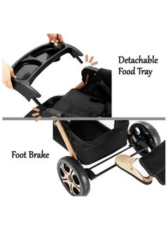 Two-Way Baby Stroller | Excellent Shock Absorber | Front and Parent Facing | Large Canopy and Seat | 5-Point Harness | Cup Holder | Large Basket | Quick Folding | 0-36 Months |Black - pzsku/ZB21863EA3E40AEAED7CCZ/45/_/1740966518/ea0e86a3-dea6-4d28-8d1c-2a378fe98f4d