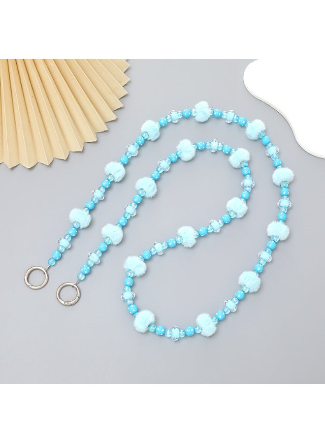 NIBEMINENT Beaded Phone Lanyard, Anti Lost Removable Wrist Strap,Felt Bead Bracelet Pendant, Phone Keychain Lanyard - Image 1