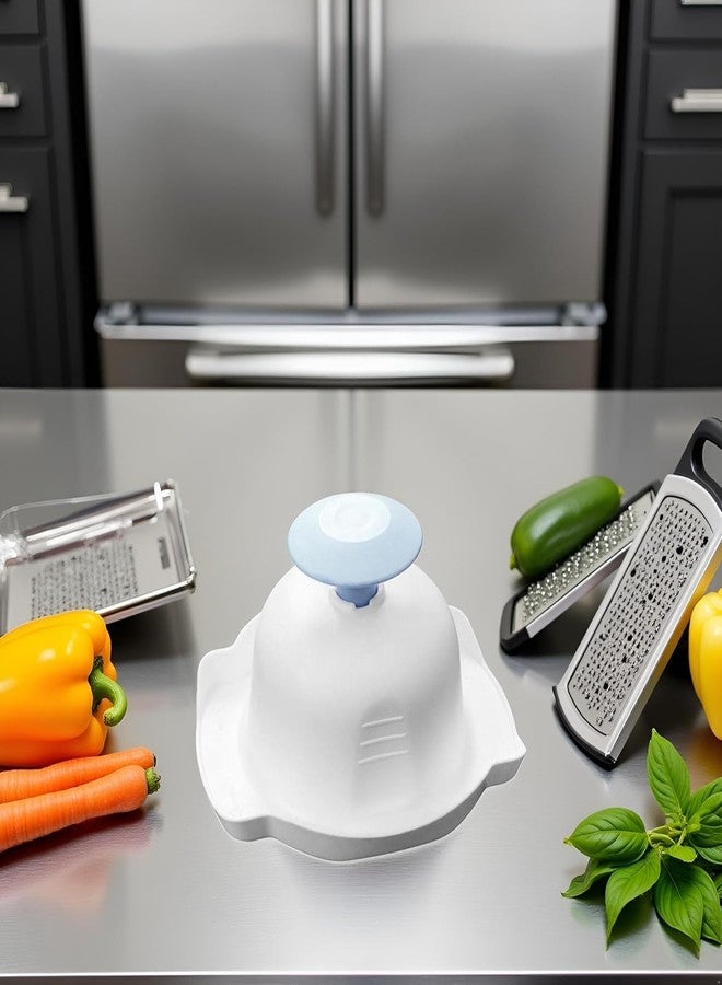 SelHeng Blue Food Safety Holder for Mandolin Slicer or Grater,Finger Anti-Cut Protectors for Vegetable Grater, Food Slicer Cutter Finger Guard for Mandoline Cutting for Kitchen and Dining - Image 4