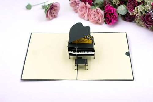 Rykamia Piano Pop Up Card, Blank PianoCard With Envelop, Piano Birthday Card, Piano Greetings Card, Happy Anniversary, Retirement, Thank You, Good Luck, Piano Player Card, Piano Gift for Him/Her - Image 4