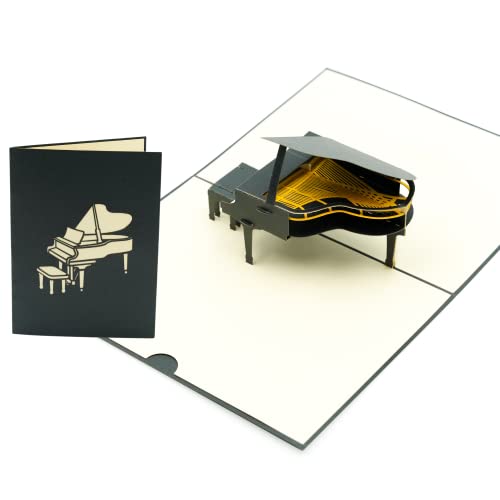 Rykamia Piano Pop Up Card, Blank PianoCard With Envelop, Piano Birthday Card, Piano Greetings Card, Happy Anniversary, Retirement, Thank You, Good Luck, Piano Player Card, Piano Gift for Him/Her - Image 1