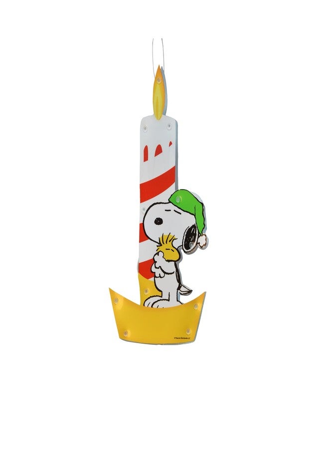 PRODUCTWORKS 12IN EA. Peanuts 2 PC Lighted Holiday Christmas Window DÉCOR Candles Snoopy and Woodstock with Suction Cup for Hanging - Image 4