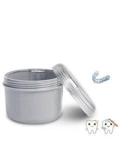 SYOSI Denture Bath Cup Denture Case Retainer Cleaner Case Cleaning Care Denture Clear and Retainer Denture Holder for Household Office Travel  - Image 1