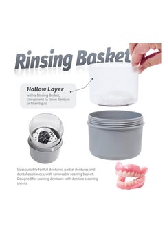 SYOSI Denture Bath Cup Denture Case Retainer Cleaner Case Cleaning Care Denture Clear and Retainer Denture Holder for Household Office Travel  - Image 4