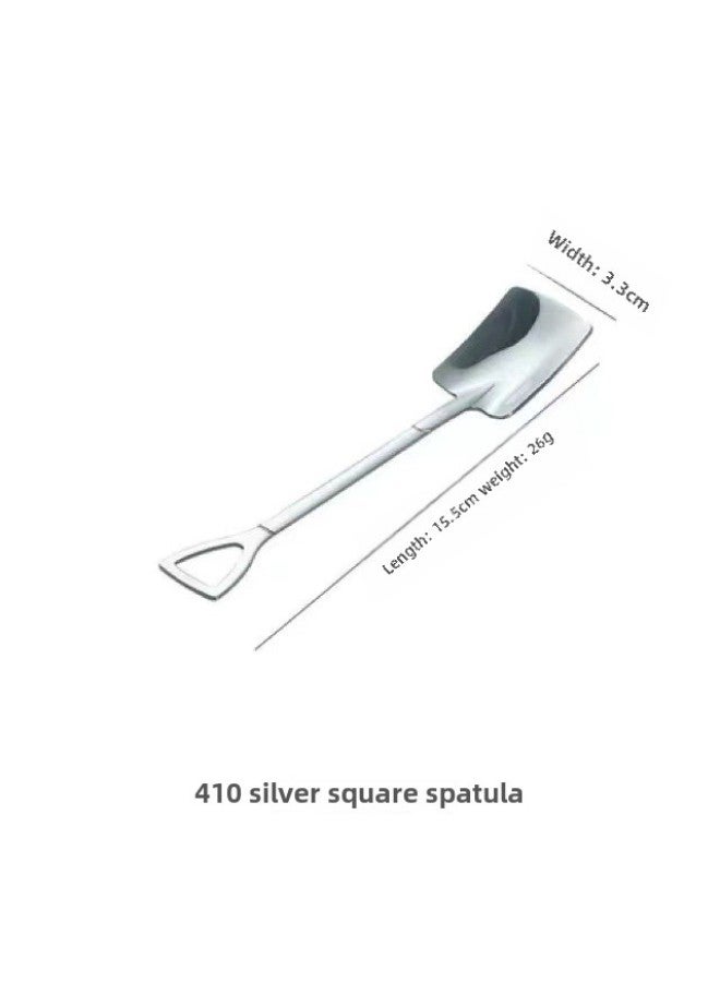 Stainless Steel Watermelon Spoon Spade Spoon Household Creative Dessert Watermelon Special Spoon Cute Spade Spoon-Specifications:Square Head  - Image 1