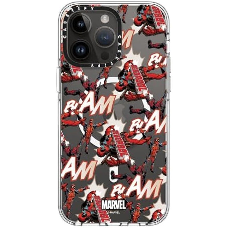 Casetify Clear iPhone 14 Pro Max Case 【Deadpool & Wolverine Co-Lab/Not Yellowing / 6.6ft Drop Protection/Magsafe】 - Deadpool Pattern Case - Clear - Image 3