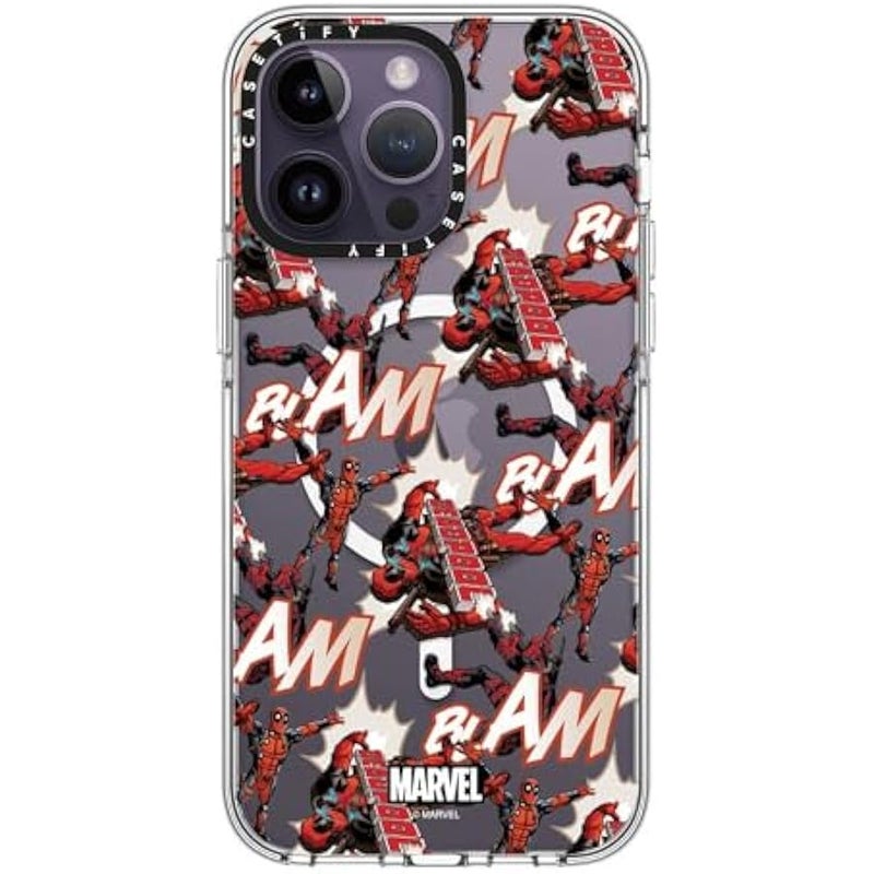 Casetify Clear iPhone 14 Pro Max Case 【Deadpool & Wolverine Co-Lab/Not Yellowing / 6.6ft Drop Protection/Magsafe】 - Deadpool Pattern Case - Clear - Image 2