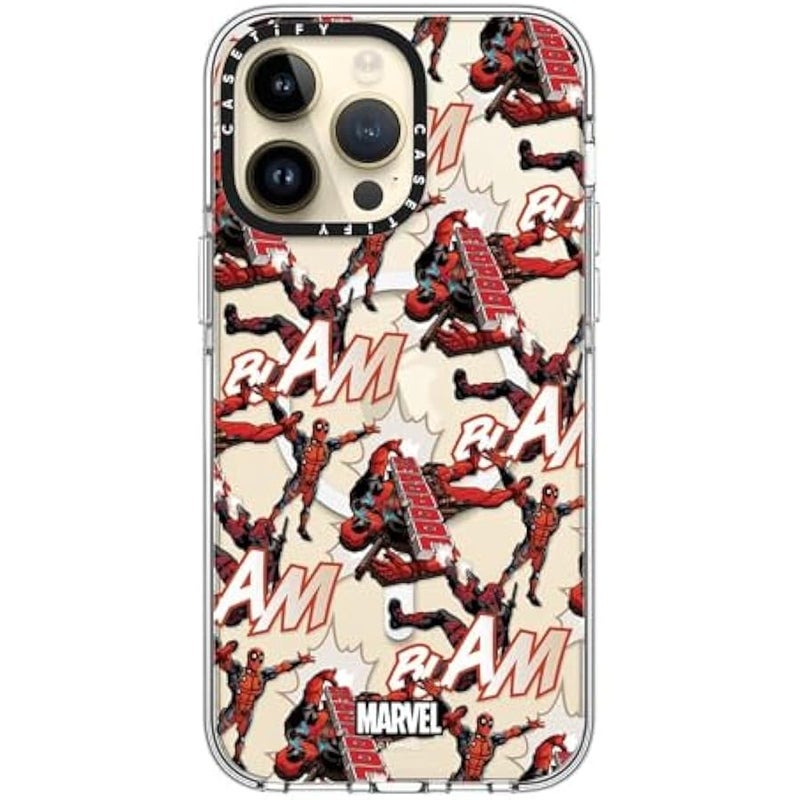 Casetify Clear iPhone 14 Pro Max Case 【Deadpool & Wolverine Co-Lab/Not Yellowing / 6.6ft Drop Protection/Magsafe】 - Deadpool Pattern Case - Clear - Image 4