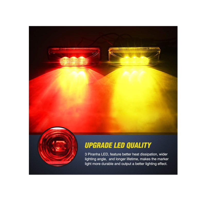 SOLARAE ضوء علامة LED TL-33 4 قطع 3.9 بوصة 3 LED ضوء شاحنة مقطورة ضوء أمامي خلفي ضوء علامة جانبية LED مصباح مؤشر إضاءة خالية من الماء سطح محكم التركيب ضوء علامة LED - Image 3