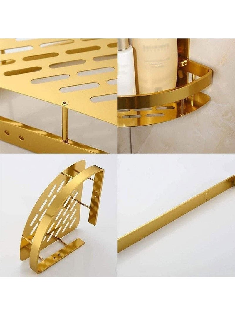 هومار كيت زاوية علبة الدش، منظم الدش بطبقتين، رف دش لاصق من الألومنيوم مثبت على الحائط بدون حفر للمرحاض والشامبو والنوم والمطبخ - Image 4