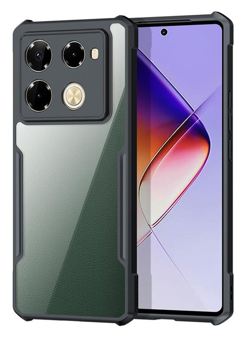 Case Cover for Infinix Note 40 Pro (4G/5G)/ Note 40 Pro Plus 5G, Ultra-Thin Lightweight Cover Soft TPU Bumper + Acrylic Clear Back Mobile Phone Case Cover Black