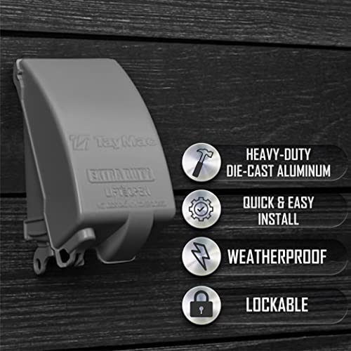 TayMac MX4280S 1-Gang Extra Duty In-Use Cover, Weatherproof Metal Low Profile 8-in-1, 3.5 in. Deep, Vertical, Gray - Image 4