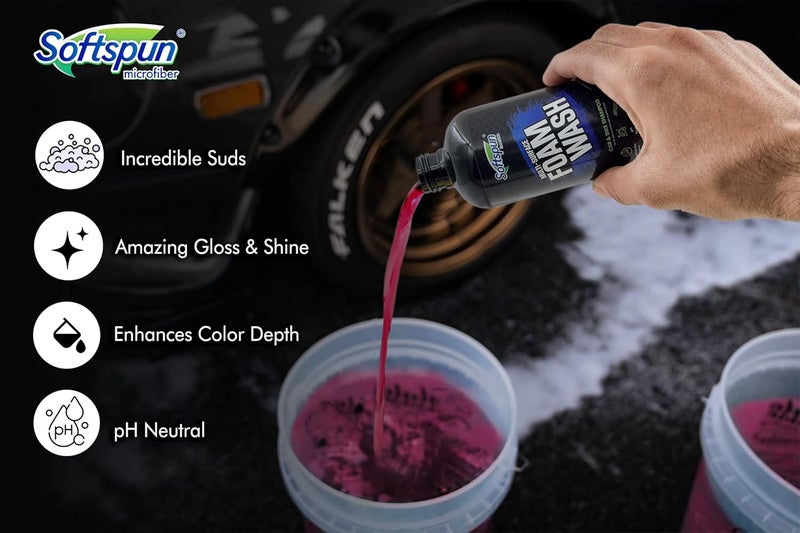 SOFTSPUN Essentials 300mL Car & Bike Premium Liquid Shampoo | Extra Suds, Removes Tough Dirt & Grime| pH Neutral | Works with Bucket & Foam Cannon - Image 4
