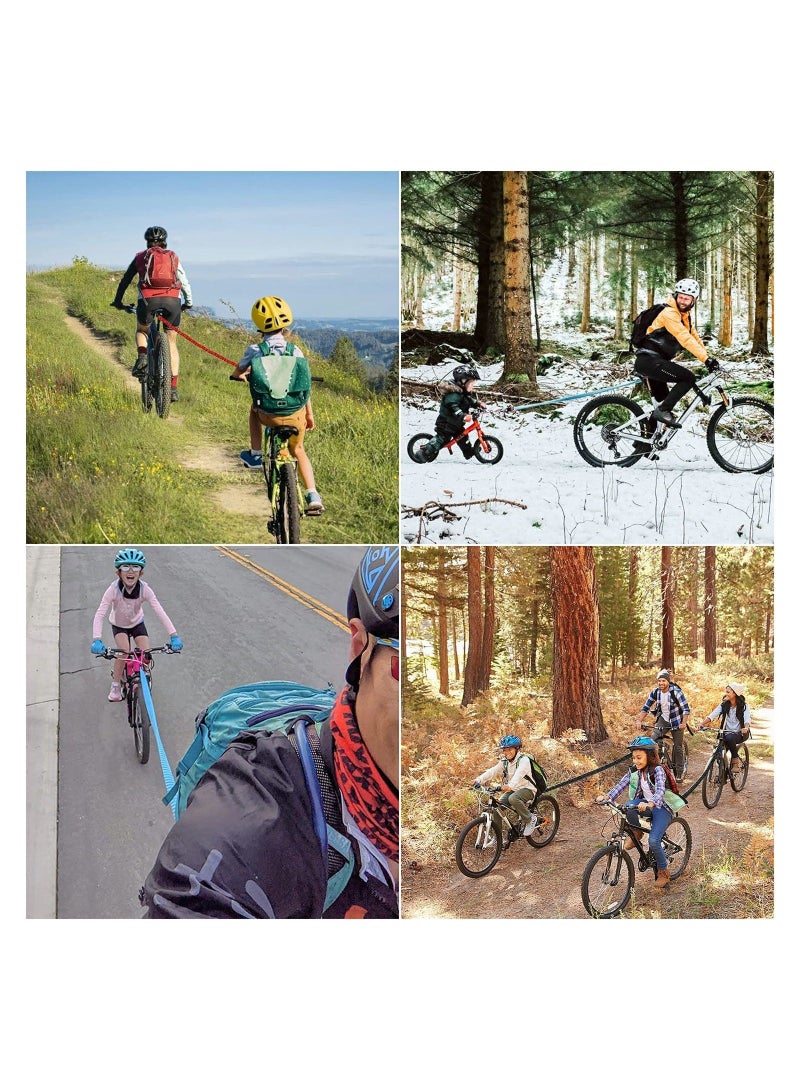 Bicycle Tow Bungee Rope, Bike Towing Strap Parent-Child Pull Traction Bungee Cord, for Kids Adult Long Trip MTB & Cycling Pull Strap, Black  - Image 4