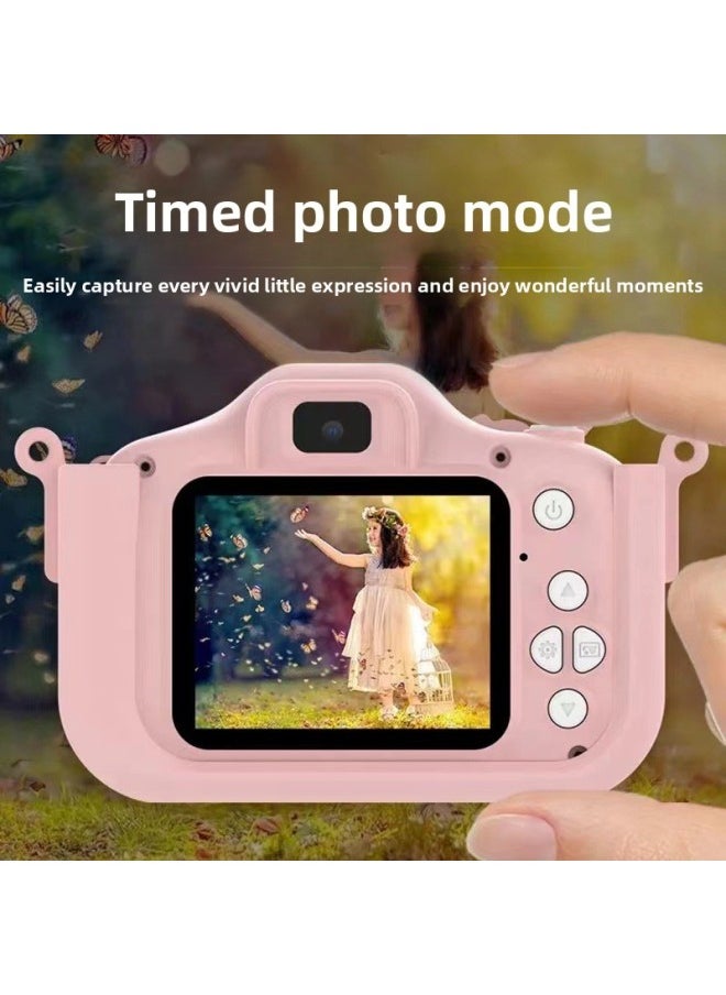Generic X5 Children Digital Camera 2000W Pixel Children Mini Camera Toy Cartoon IPS Screen Gift-Body Color:X5s Blue (hd Dual Camera) No Card  - Image 3