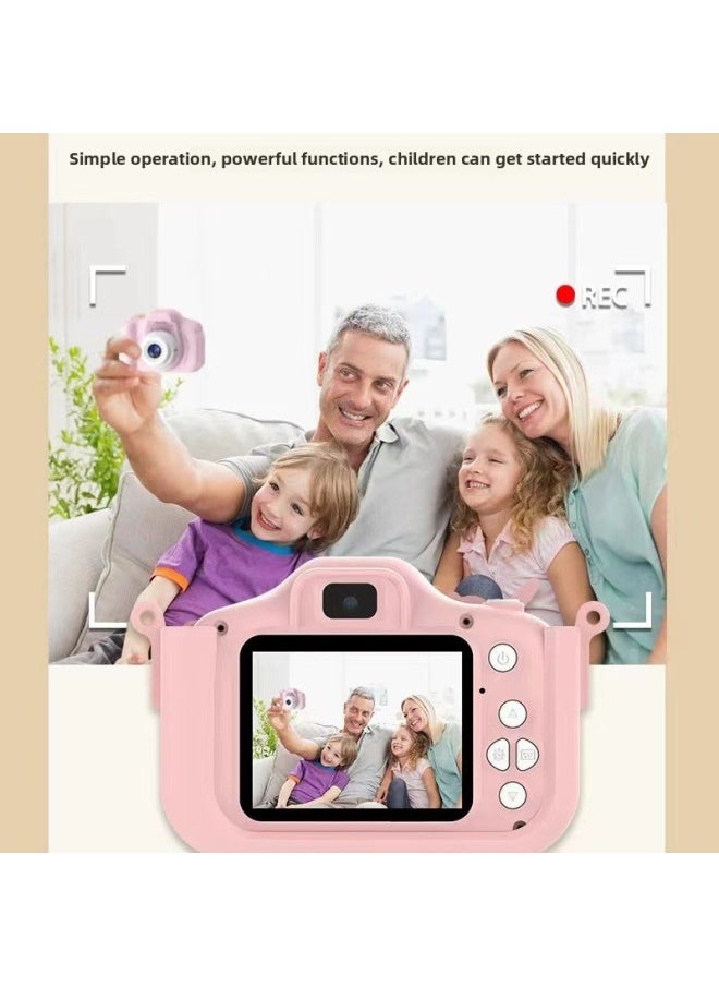Generic X5 Children Digital Camera 2000W Pixel Children Mini Camera Toy Cartoon IPS Screen Gift-Body Color:X5s Blue (hd Dual Camera) No Card  - Image 5