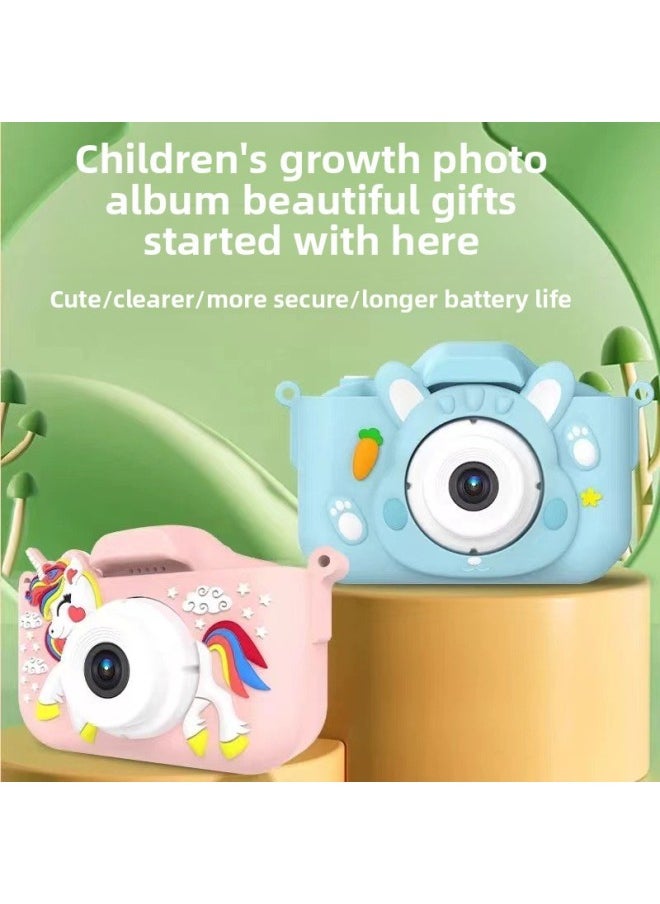 Generic X5 Children Digital Camera 2000W Pixel Children Mini Camera Toy Cartoon IPS Screen Gift-Body Color:X5s Blue (hd Dual Camera) No Card  - Image 4