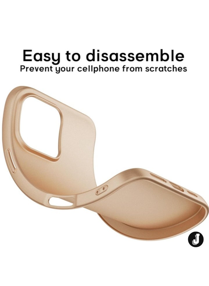 JAJEEK "iPhone 16 Pro Max Ultra-Thin Matte Gold Case – Soft Touch Cover with Camera Lens and Screen Protectors, Anti-Scratch Shockproof Slim Design" - Image 5