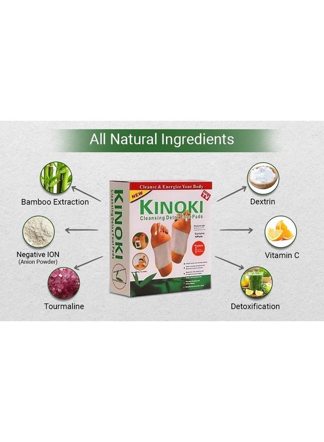 Kinoki Cleansing Detox Foot Patches 10 Adhesive Pads Kit Natural Unwanted Toxins Remover Pack Of 10 - Image 2