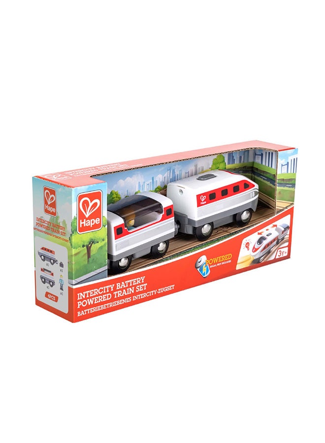 هيب مجموعة قطار هابي إنترسيتي بالبطارية | قطار لعبة عالي السرعة بمصابيح أمامية عاملة ووصلة مغناطيسية قابلة للعكس | لعب تخيلي للأطفال  سنوات فما فوق - Image 2