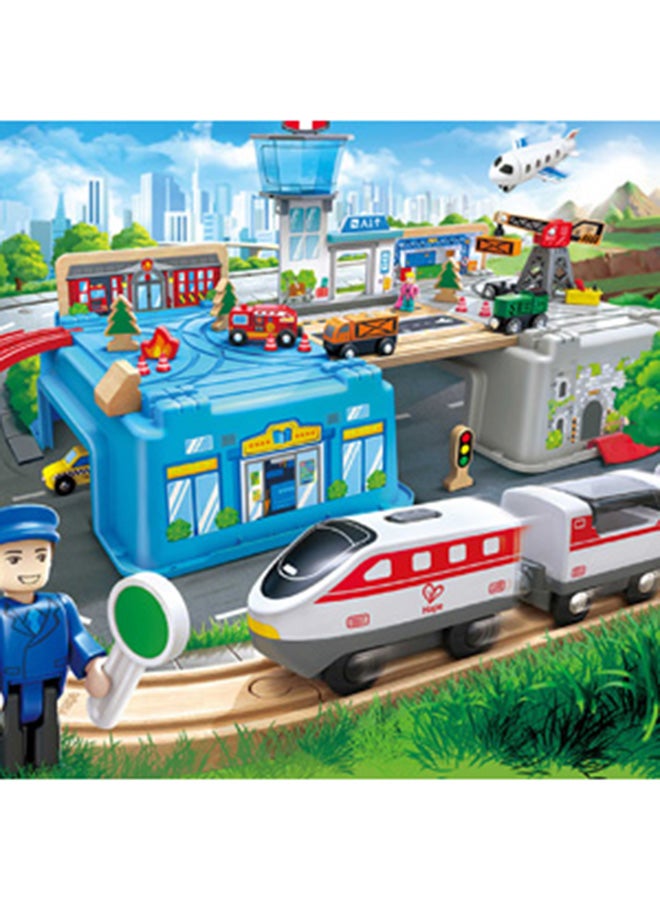 هيب مجموعة قطار هابي إنترسيتي بالبطارية | قطار لعبة عالي السرعة بمصابيح أمامية عاملة ووصلة مغناطيسية قابلة للعكس | لعب تخيلي للأطفال  سنوات فما فوق - Image 4