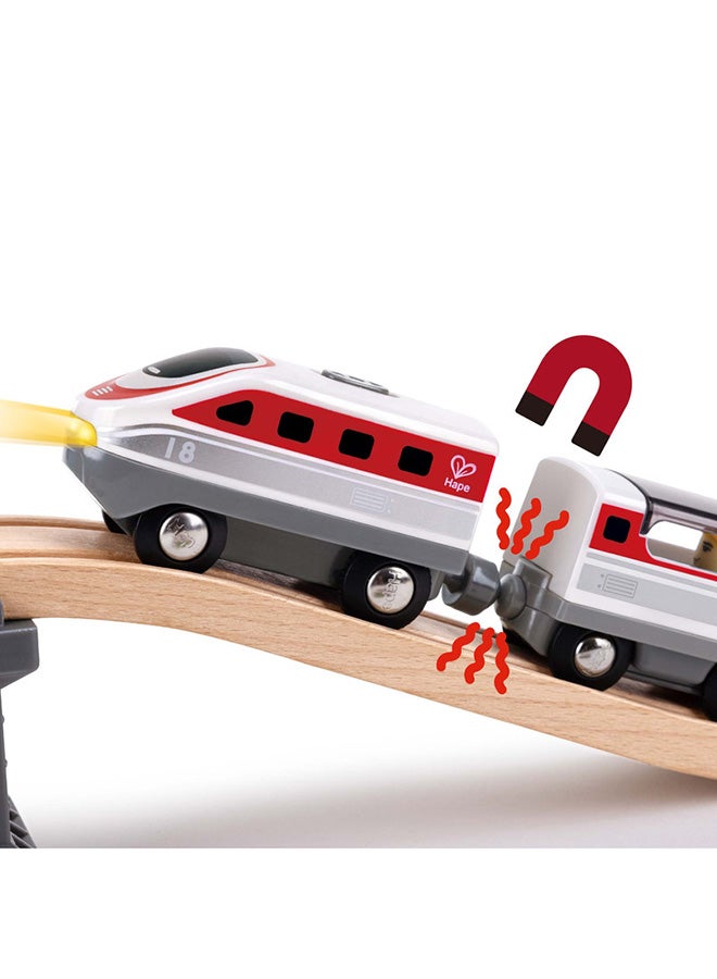 هيب مجموعة قطار هابي إنترسيتي بالبطارية | قطار لعبة عالي السرعة بمصابيح أمامية عاملة ووصلة مغناطيسية قابلة للعكس | لعب تخيلي للأطفال  سنوات فما فوق - Image 3