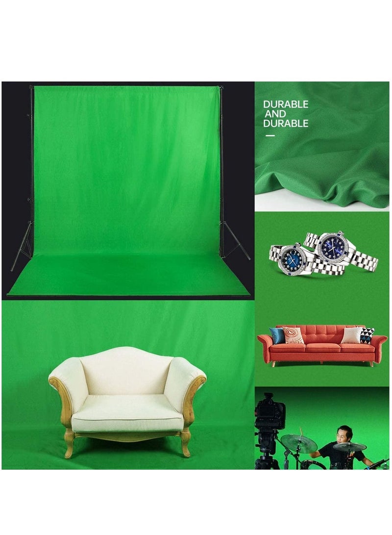 Collapsible Backdrop Photo Booth Background Polyester Cotton Backdrop for YouTube Video Recording Photography Video Television Screen Birthday Wedding Party (10x6.6ft Green)  - Image 3