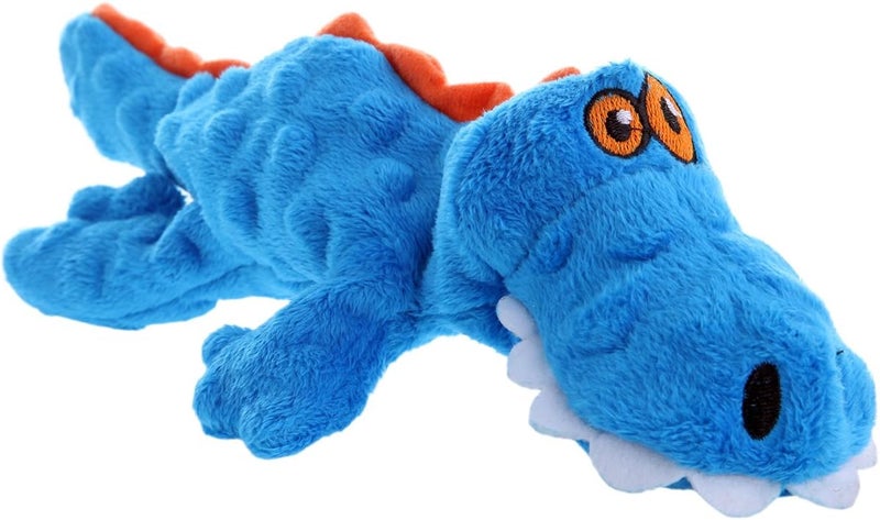goDog Gators Squeaky Plush Dog Toy, Chew Guard Technology - Blue, Small - Image 1