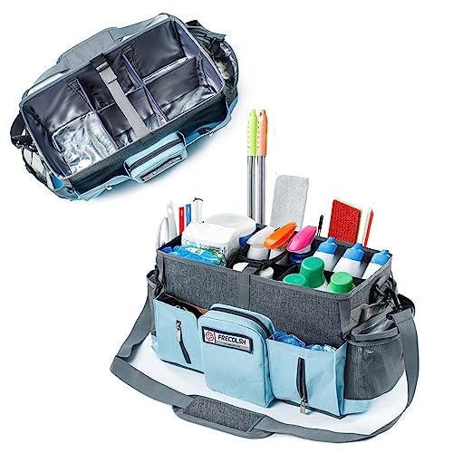 FRECOLSH Large Cleaning Supplies OrganizerCleaning Caddy Organizer With Handles Shoulder StrapCleaning Bags for Cleaning SuppliersHousekeepers Wearable Cleaning Tote Upgraded - Image 1