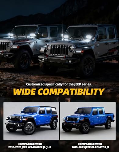 NKCELL POWER Hood Mount Light Dual Brackets Ditch Light Mounting Bracket for JL A-Pillar Off-Road Car LED Pod Work Lights, Wrangler JL JLU 4xe Gladiator JT 2018-2025 Accessories(2-PCS, Black) - Image 5