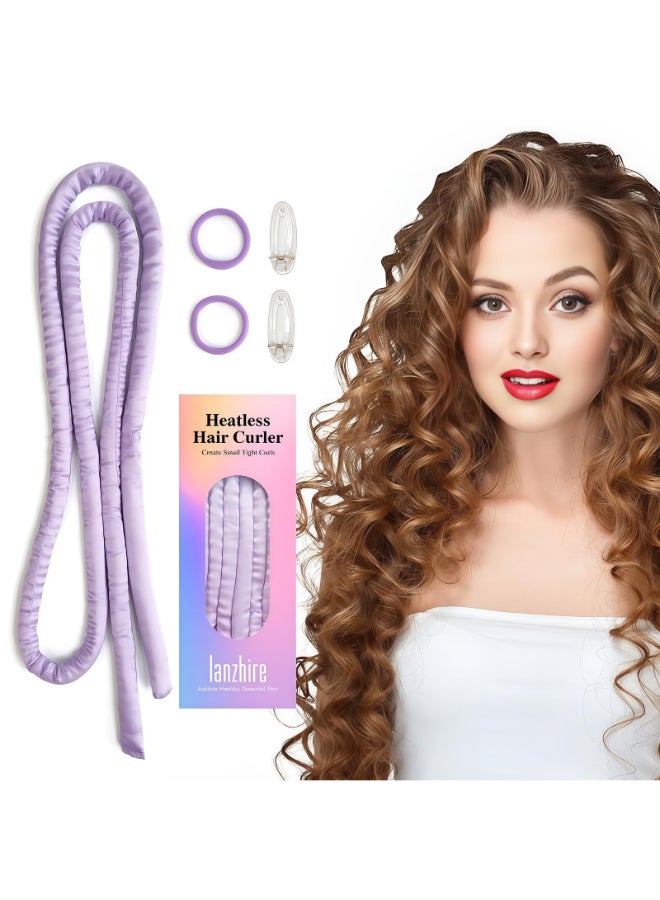Lanzhire Heatless Curling Headband for Overnight Long and Short Hair Curls Purple - Image 2