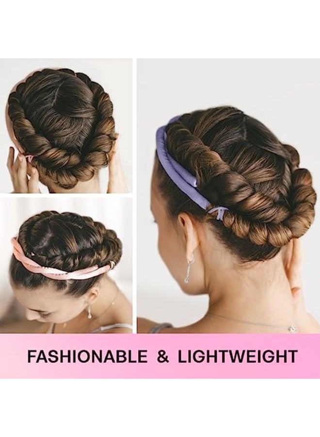 Lanzhire Heatless Curling Headband for Overnight Long and Short Hair Curls Purple - Image 3