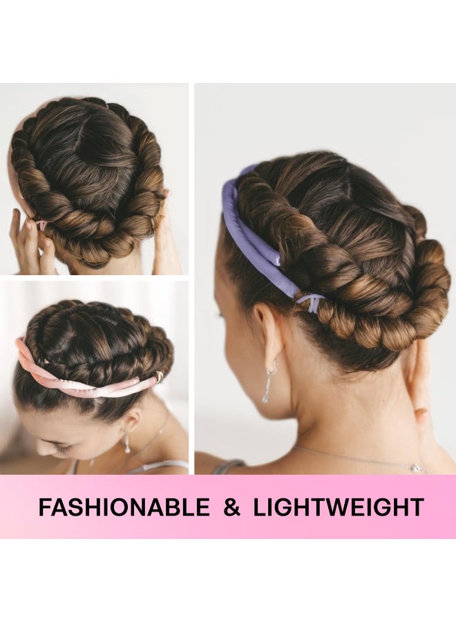 Lanzhire Heatless Curling Headband for Overnight Long and Short Hair Curls Purple - Image 4