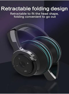General Noise Cancelling Over-Ear Wireless Bluetooth 5.1 Stereo Foldable Headphones Multi-color LED Light Built-in Microphone Over-Ear Bluetooth Headphones  - Image 5