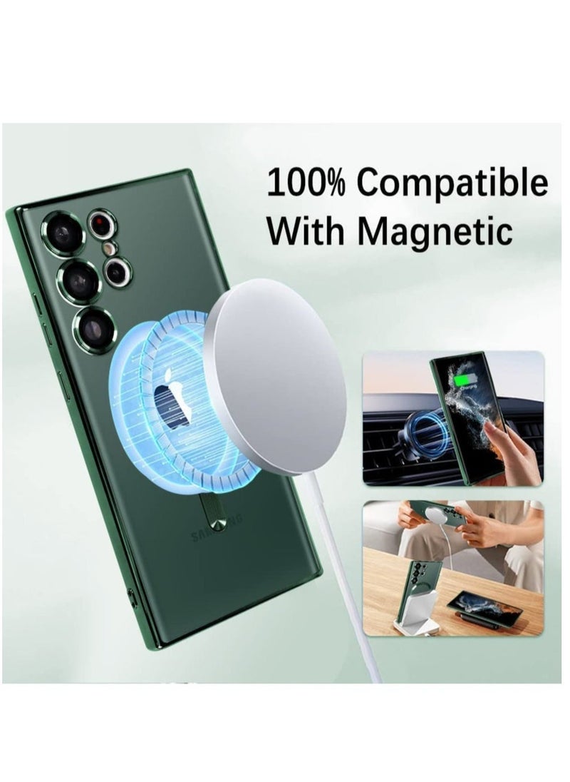Raxoom Magnetic Clear Case for Samsung Galaxy S23 Ultra with Camera Lens Protector Magsafe Compatible Electroplated Soft TPU Shockproof Anti-Scratch Phone Case - Image 4