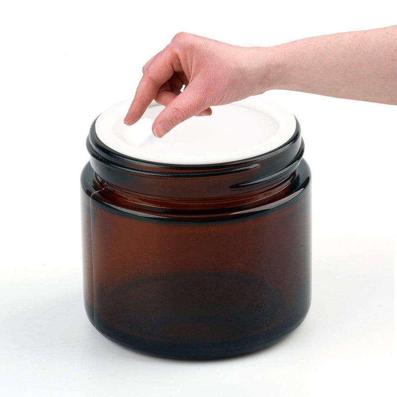 Encheng 15 Pack Of 2 Oz Amber Round Glass Jars With Inner Liners And Black Lids Empty Cosmetic Containers Cream Jars - Image 5