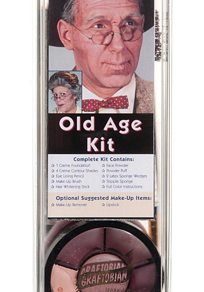 Graftobian Old Age Makeup Kit - 14 Piece Theatrical Makeup Set for Realistic Aging Effects - Image 1