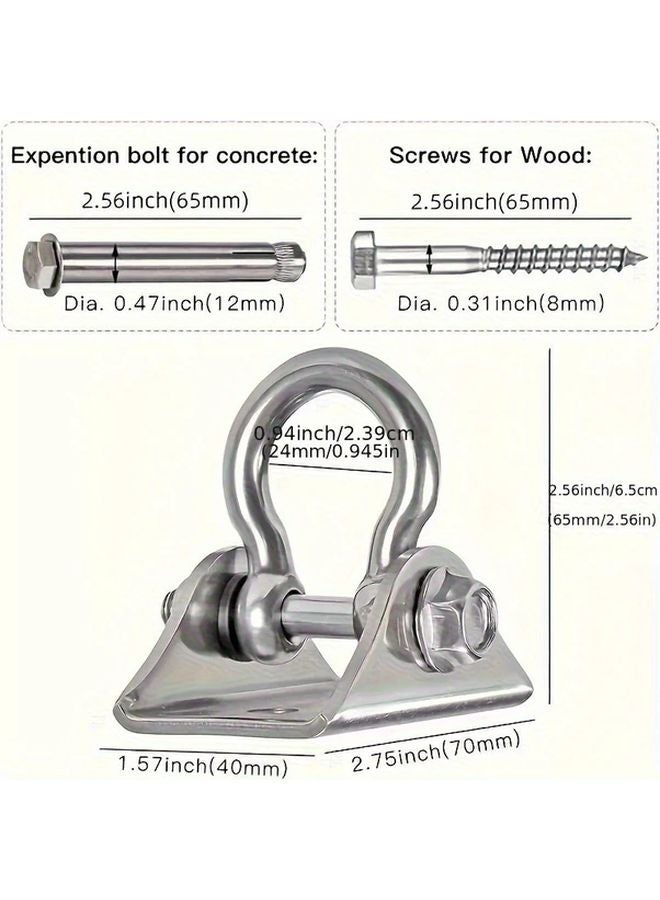 Heavy Duty 1000lb Capacity Stainless Steel Hook Kit with Bow Nail Expansion - Image 3