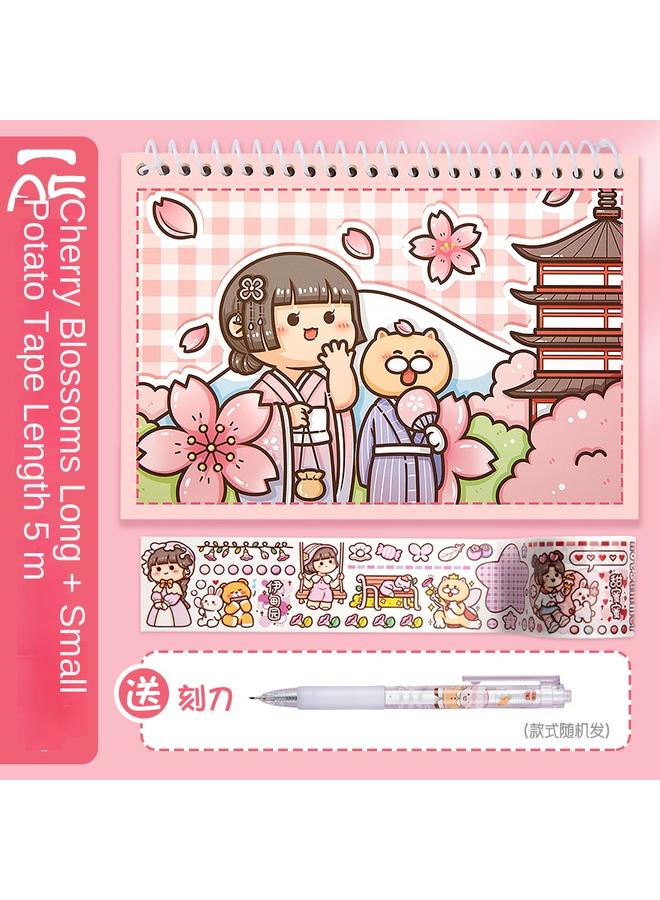 Bluejw Leaking This Double-sided Thickened Hand Account Release Paper Girl Cute Hand Account Book Suit Gift Bag Tape Sticker Full - Image 1