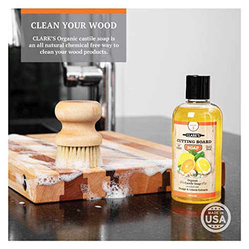 CLARK'S Cutting Board Oil And Wax Kit - Restore The Beauty Of Your Wood - 3-Step Care Solution - Clean Your Wood In All Natural Chemical Free Way - Prevents Cracking Or Warping - Food Safe - Image 4