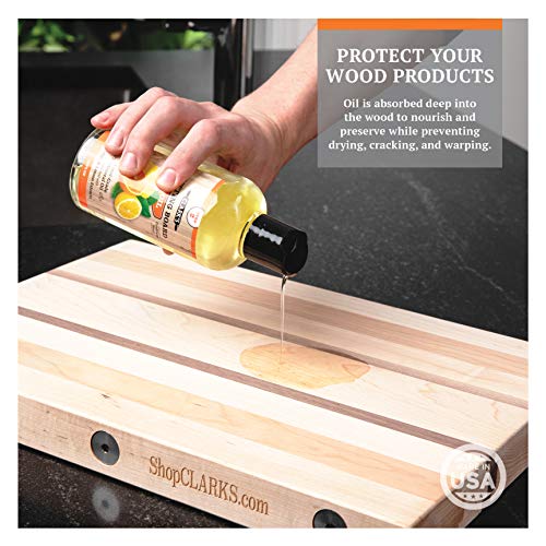 CLARK'S Cutting Board Oil And Wax Kit - Restore The Beauty Of Your Wood - 3-Step Care Solution - Clean Your Wood In All Natural Chemical Free Way - Prevents Cracking Or Warping - Food Safe - Image 5