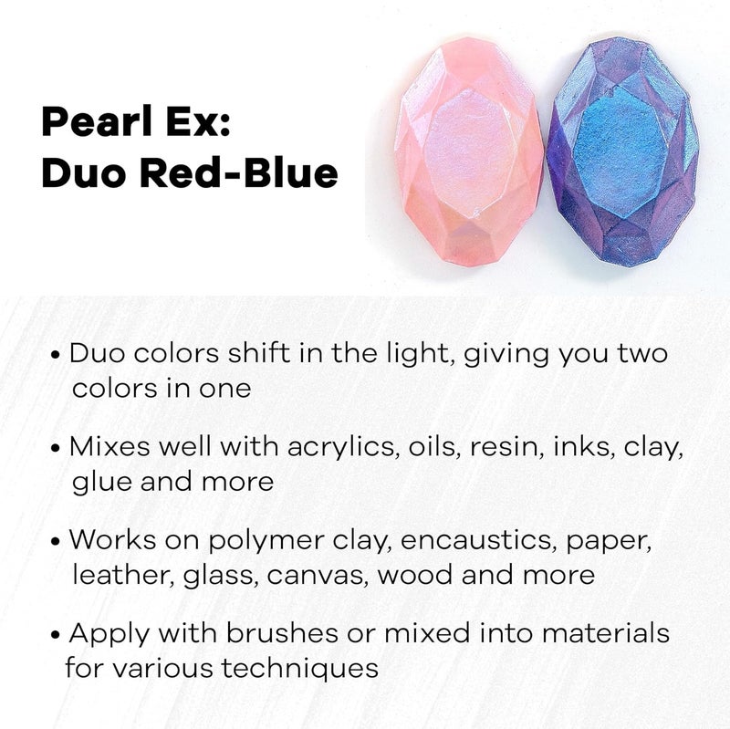 Jacquard Pearl Ex Powdered Pigments 0.5oz Duo Red-Blue - Image 2