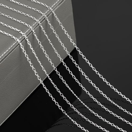 YOUBEIYEE 32.8 Feet Silver Chain for Jewelry Making Silver Plated Brass Link Chain Women Necklace Bracelet DIY Jewelry Chain Roll - Image 4