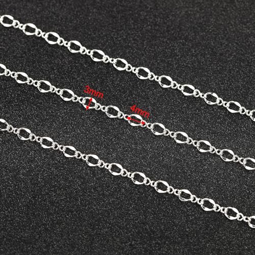 YOUBEIYEE 32.8 Feet Silver Chain for Jewelry Making Silver Plated Brass Link Chain Women Necklace Bracelet DIY Jewelry Chain Roll - Image 3