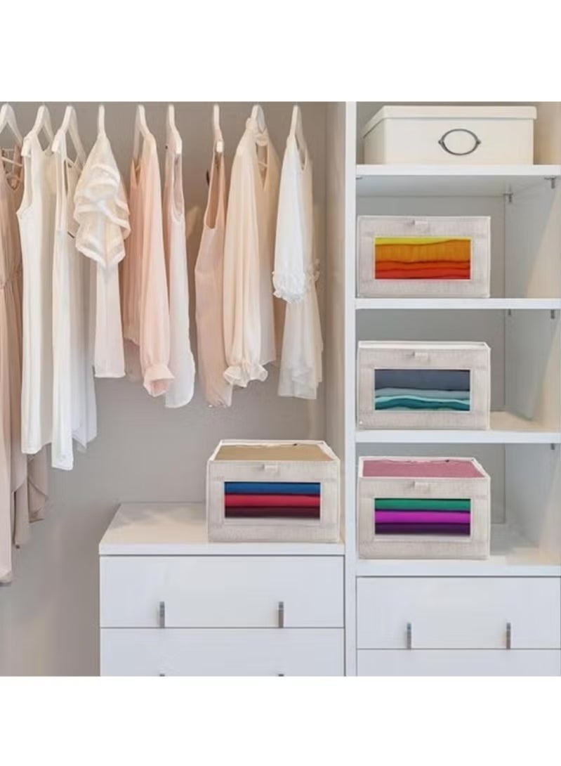 4 Pcs Wardrobe Clothes Organizer Foldable Clothes Storage Box Organizer Clothing Closet Visible Drawer Organizers Wardrobe Clothing Organize - Image 2