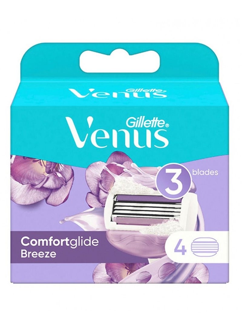Gillette Venus Comfortglide Breeze Women's Razor Blade Refills, 4 Count - Image 1