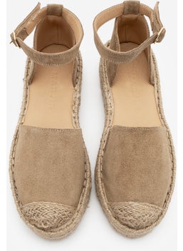 MARJIN Women's Leather Ankle-Tie Jute Espadrille Olive Suede Sandals Zoder  - Image 4